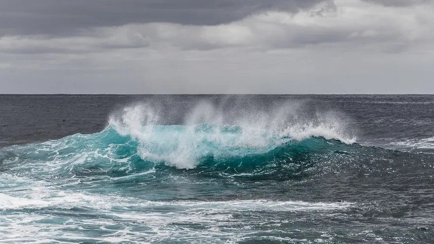 Cloudy sky and choppy Caribbean sea along Panama's coastline as a cold front approaches
