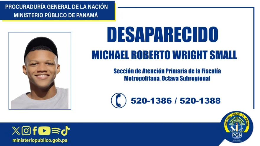 Search operation in Pacora for missing 19-year-old Michael Wright, with police and search teams conducting field efforts