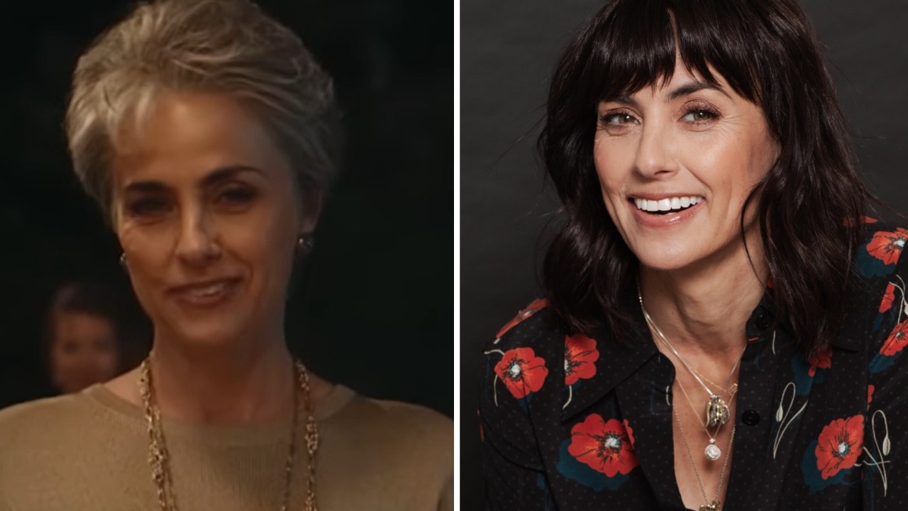 Constance Zimmer portraying Ann Messina on set, as the protective mother of Carolyn Bessette in the series Love Story
