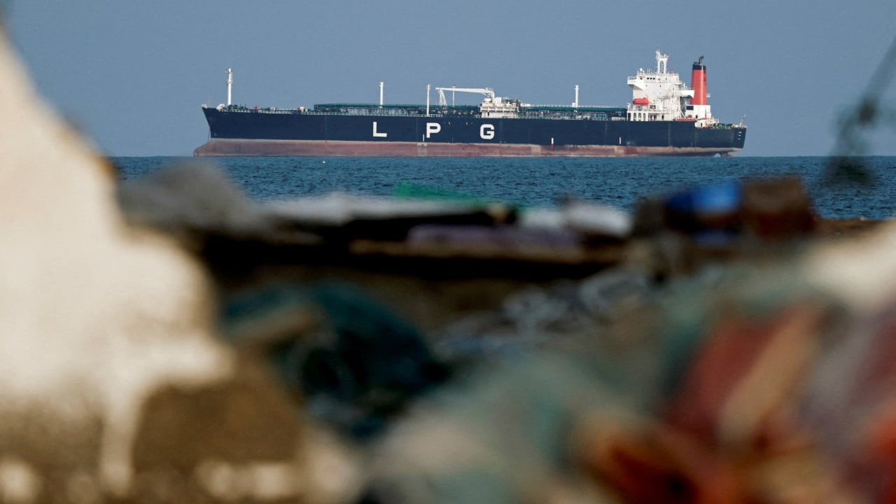 Cargo and tanker vessels in the Strait of Hormuz amid heightened maritime controls and tension
