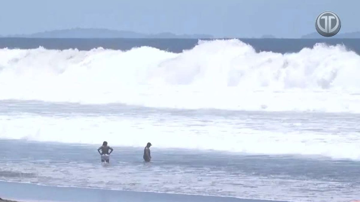 Waves along Playa Las Lajas on Panama's Pacific coast, the stretch of beach where a drowning occurred in an unmonitored private area