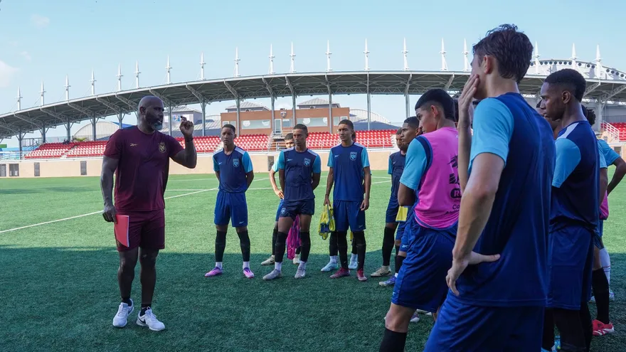 Panamanian youth football players and coaches gathered during a team announcement ahead of the South American Youth Games
