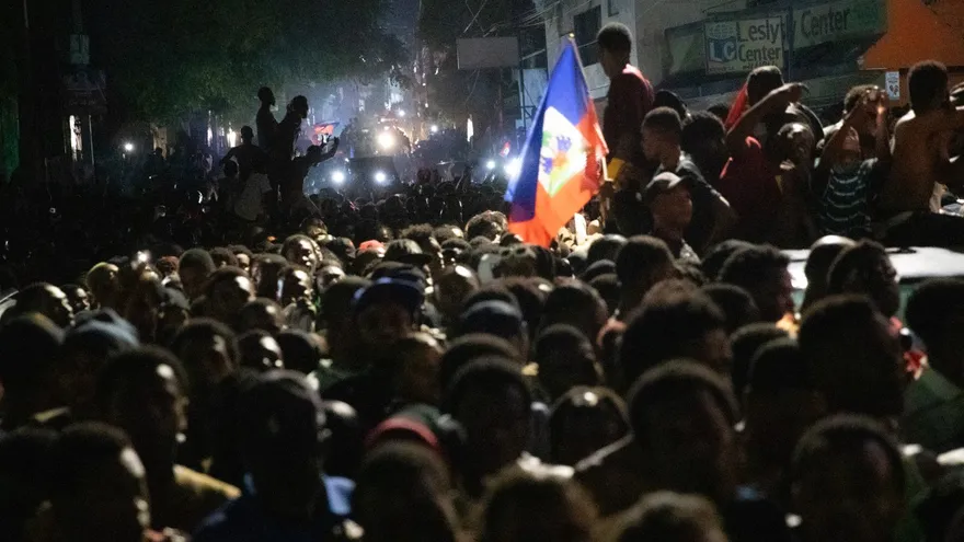 Panama and Brazil national team players lining up before an international soccer friendly