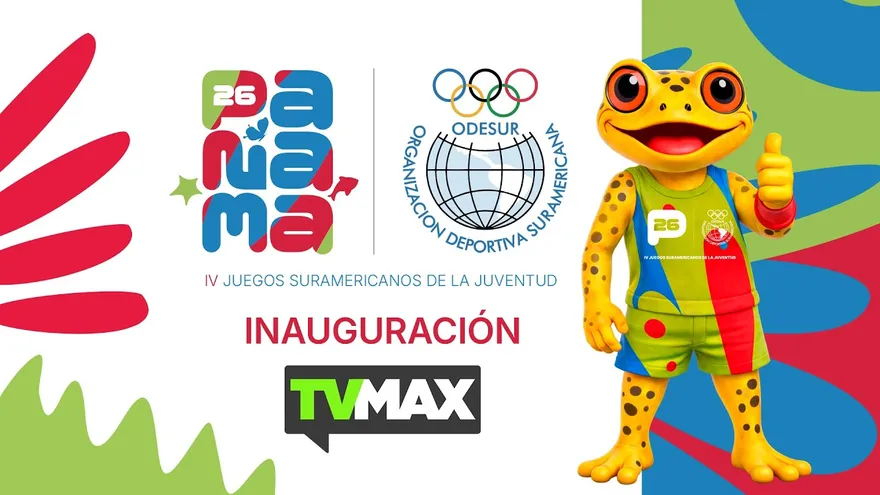 A televised opening ceremony for the 2026 South American Youth Games in Panama with athletes and event lights