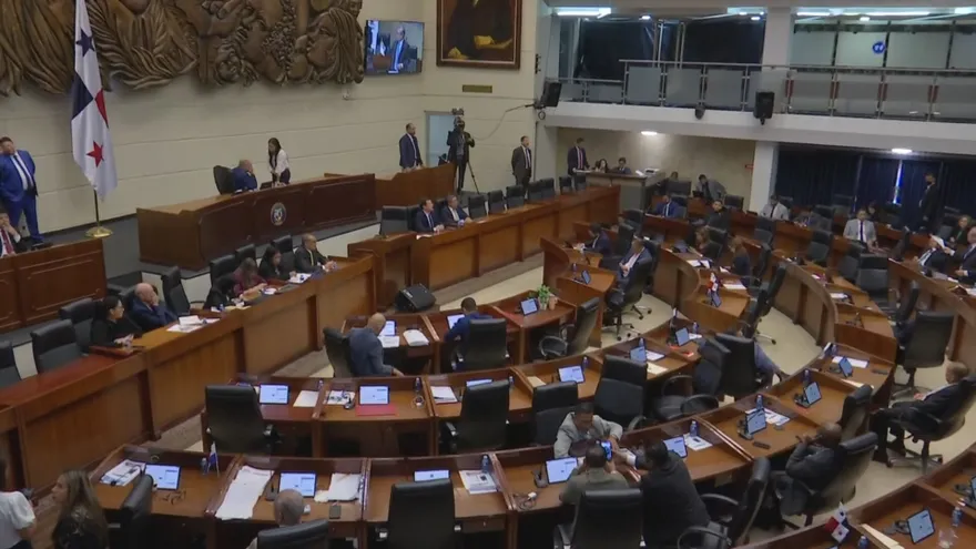 Panama National Assembly chamber during a legislative session on the bioethanol bill