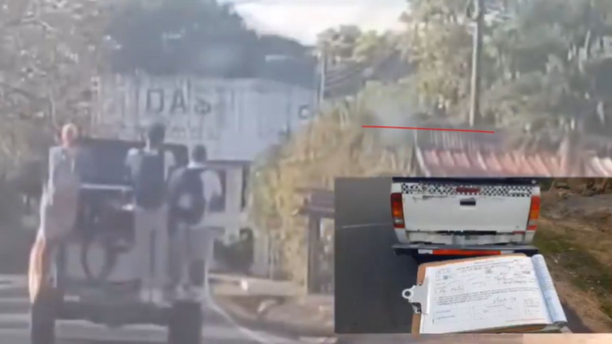 A traffic police officer or road scene in Coclé, Panama, following a complaint about dangerous driving near minors