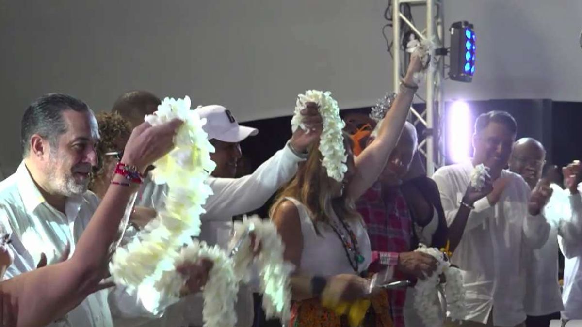 Visitors enjoying cultural booths, food stands and family attractions at the Feria Nacional de Colón in Colón, Panama