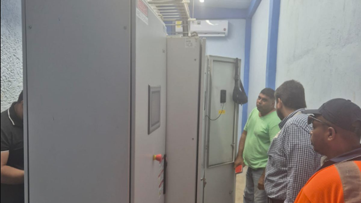 Water treatment plant infrastructure in La Chorrera with pipes and tanks serving the local water network