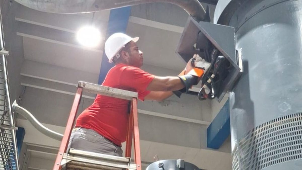 Water treatment facility infrastructure in Chilibre serving Panama City, with pipes and industrial equipment visible
