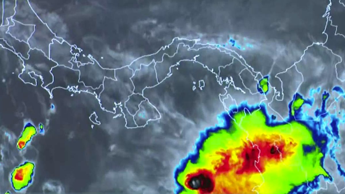 Meteorological forecast map or weather display showing climate conditions in Panama