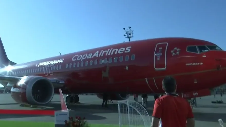 Panama national team aircraft with a branded design inspired by the country's football colors and symbols