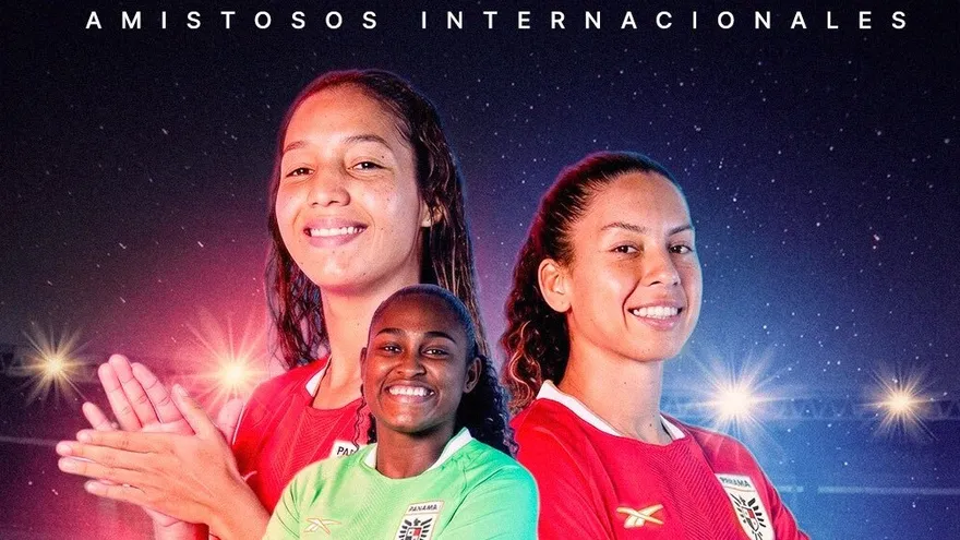 Panama women’s national soccer team players warming up before an international match